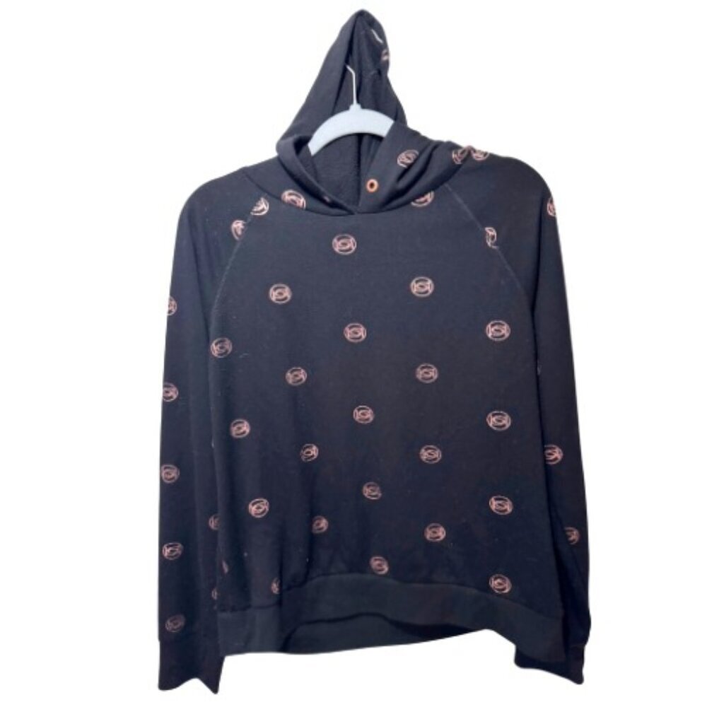 Bebe Hoodie with pink glitter black size L